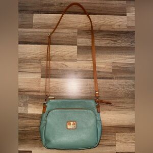 Valentina Teal Leather Crossbody Bag